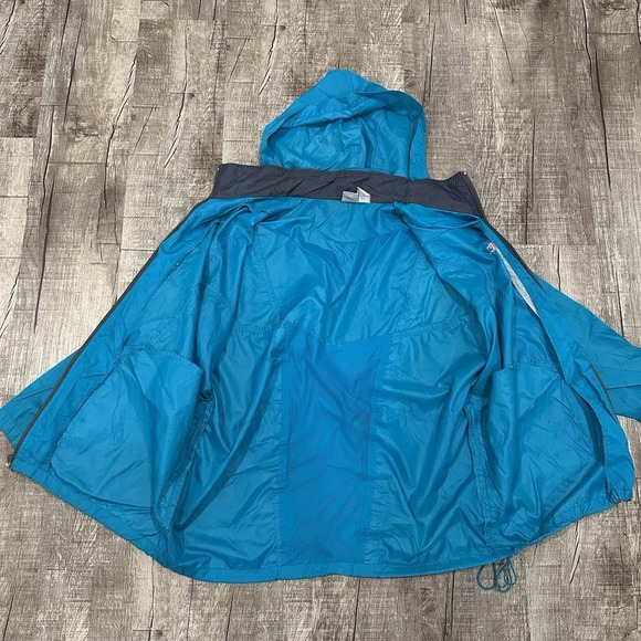 Vintage Nike Windrunner Windbreaker Jacket Teal Blue Hooded Full Zip Mens XL 90s - Picture 11 of 15